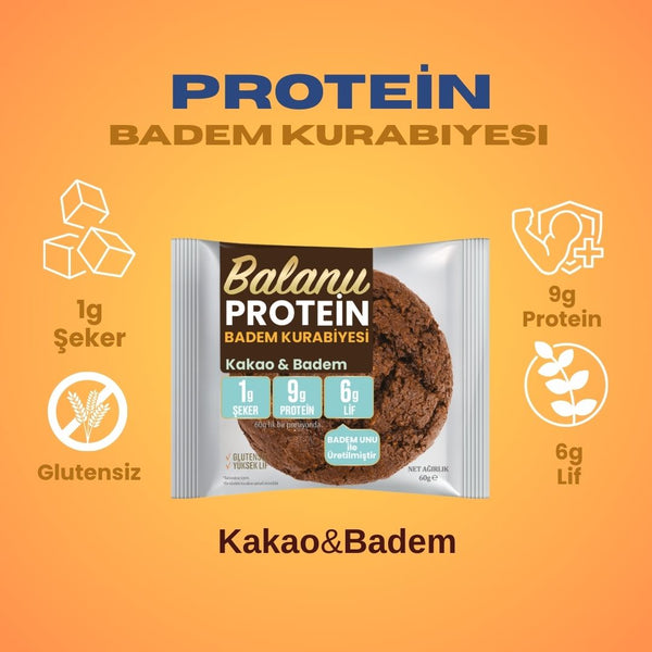 Balanu Proteinli Kakaolu Badem Kurabiyesi 60gr