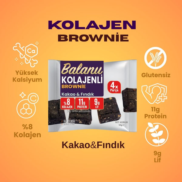 Balanu Kolajen Kakao & Fındık Brownie 50gr