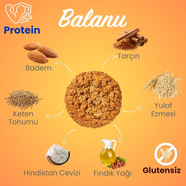 Balanu Düşük Şekerli Tarçınlı Badem Kurabiyesi 50gr