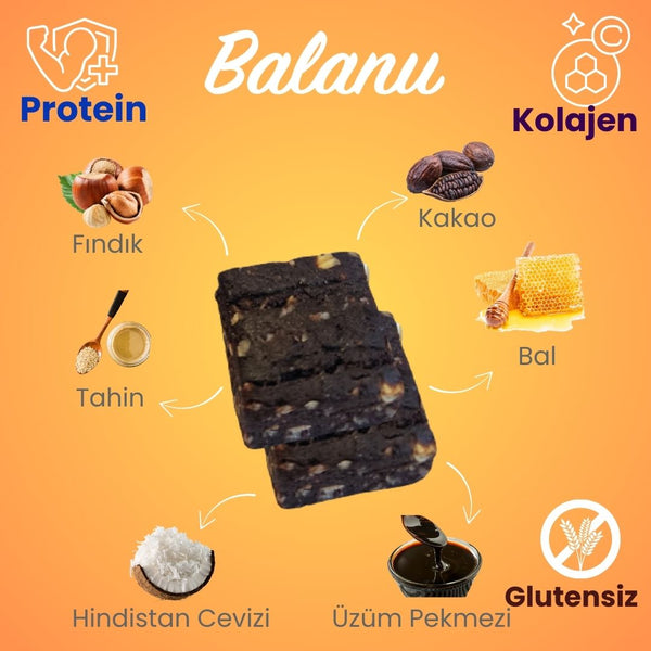 Balanu Kolajen Kakao & Fındık Brownie 50gr