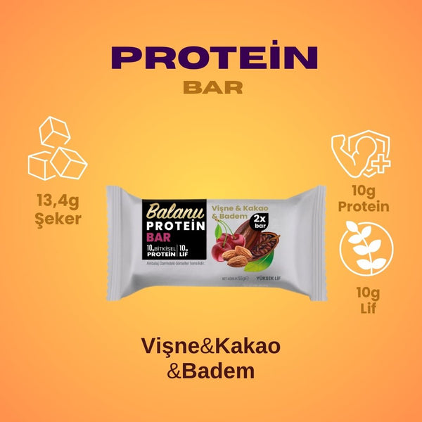 Vişneli & Kakaolu Hurmalı Protein Bar 55gr 2xBar