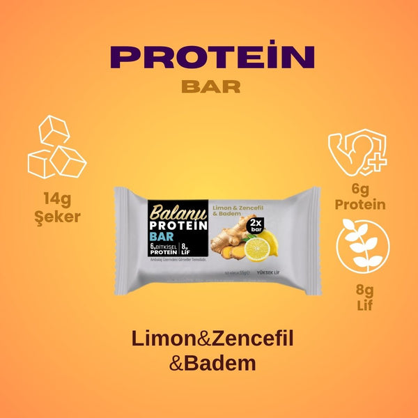 Limonlu & Zencefilli Hurmalı Protein Bar 55gr 2xBar