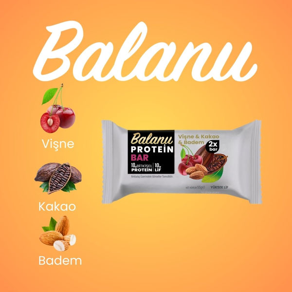 Vişneli & Kakaolu Hurmalı Protein Bar 55gr 2xBar