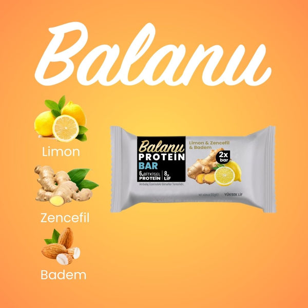 Limonlu & Zencefilli Hurmalı Protein Bar 55gr 2xBar