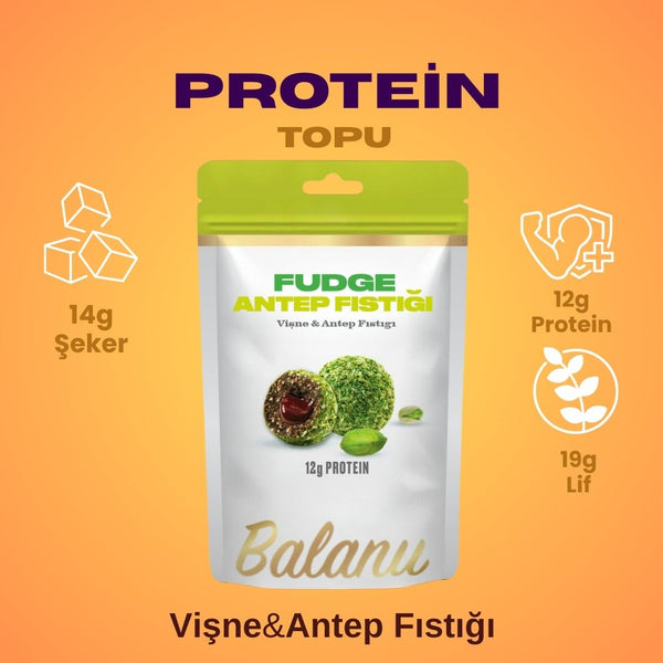 Fudge Antep Fıstığı Kaplı Vişneli Meyve Topları 110gr