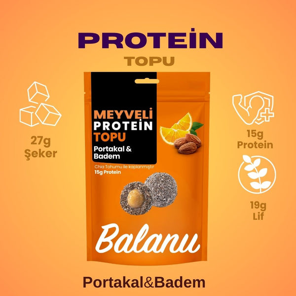Meyveli Portakallı & Bademli Protein Topları 110gr
