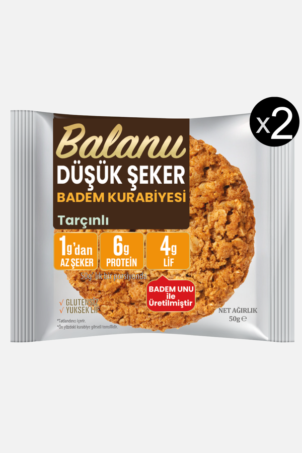 Düşük Şekerli Badem Kurabiyesi 50 Gr X2ADET