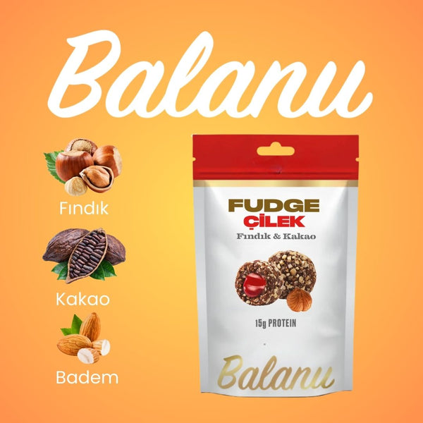 Fudge Fındık Kaplı Çilekli & Bademli Meyve Topları 110gr
