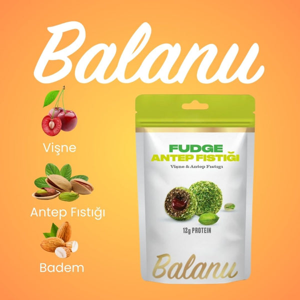 Fudge Antep Fıstığı Kaplı Vişneli Meyve Topları 110gr