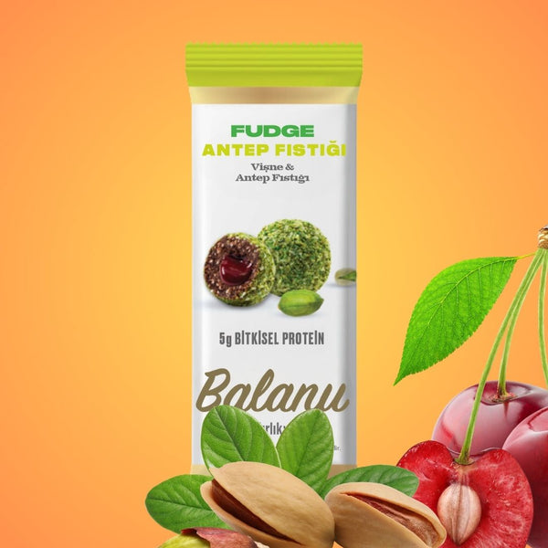 Fudge Antep Fıstığı Kaplı Vişneli Meyve Topları 55g x 6 Adet
