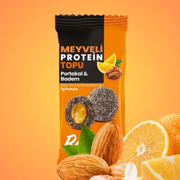 Meyveli Portakallı & Bademli Protein Topları 55gr x 6 Adet