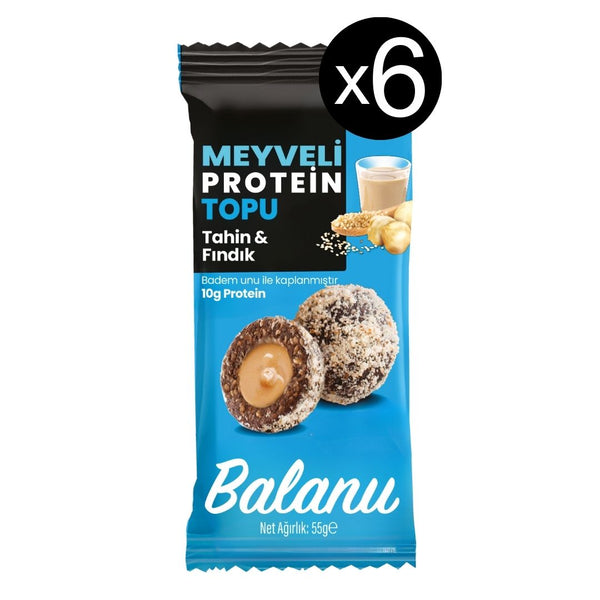 Meyveli Tahinli & Fındıklı Protein Topları 55gr x 6 Adet