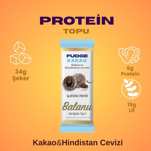 Fudge Hindistan Cevizi Kaplı Kakaolu Meyve Topları 55g x 6 Adet