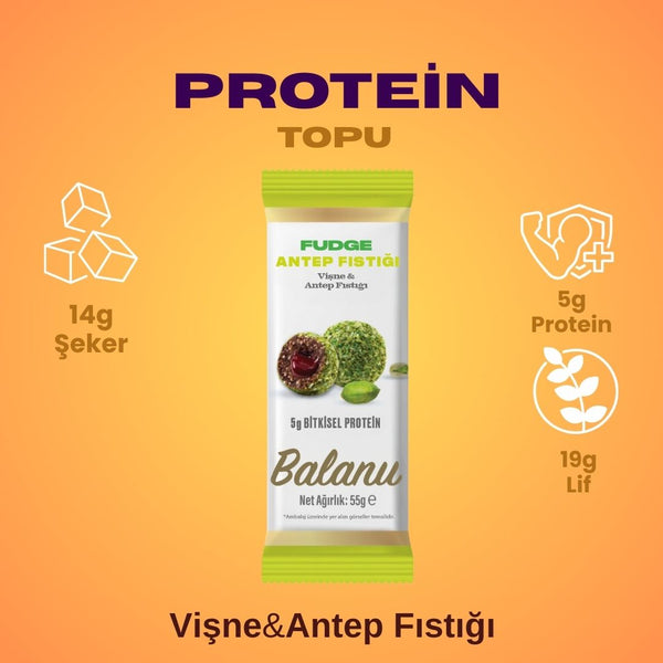 Fudge Antep Fıstığı Kaplı Vişneli Meyve Topları 55g x 6 Adet