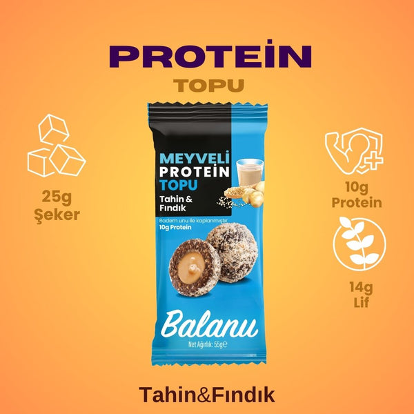 Meyveli Tahinli & Fındıklı Protein Topları 55gr x 6 Adet