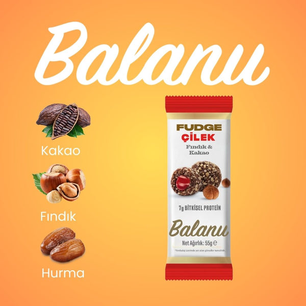 Fudge Fındık Kaplı Çilekli Bademli Meyve Topları 55g x 6 Adet