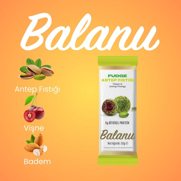 Fudge Antep Fıstığı Kaplı Vişneli Meyve Topları 55g x 6 Adet