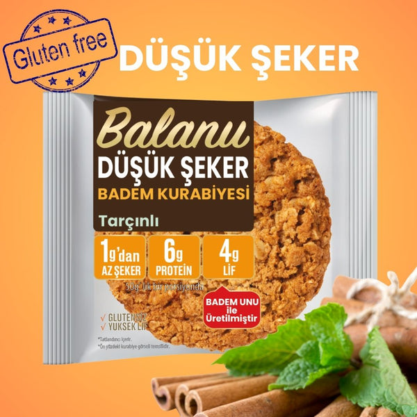Balanu Düşük Şekerli Tarçınlı Badem Kurabiyesi 50gr
