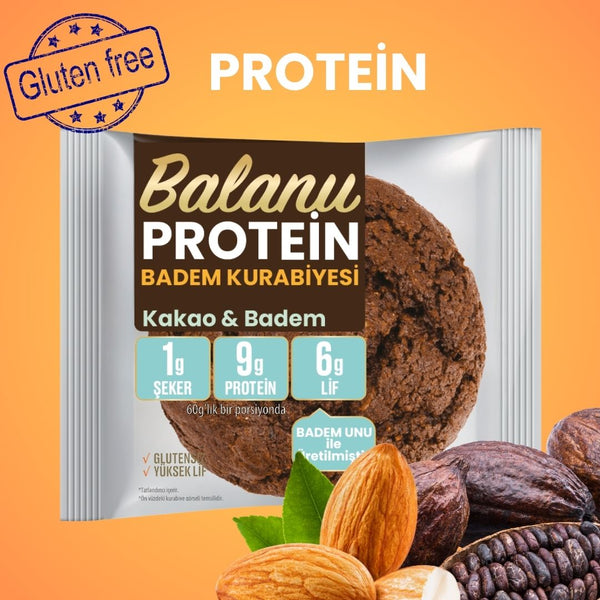 Balanu Proteinli Kakaolu Badem Kurabiyesi 60gr