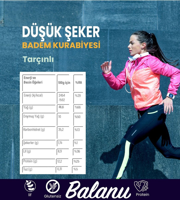 Balanu Düşük Şekerli Tarçınlı Badem Kurabiyesi 200gr - Balanu