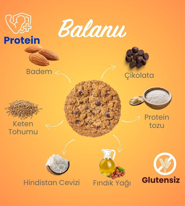 Balanu Düşük Şekerli Tarçınlı Badem Kurabiyesi 200gr - Balanu
