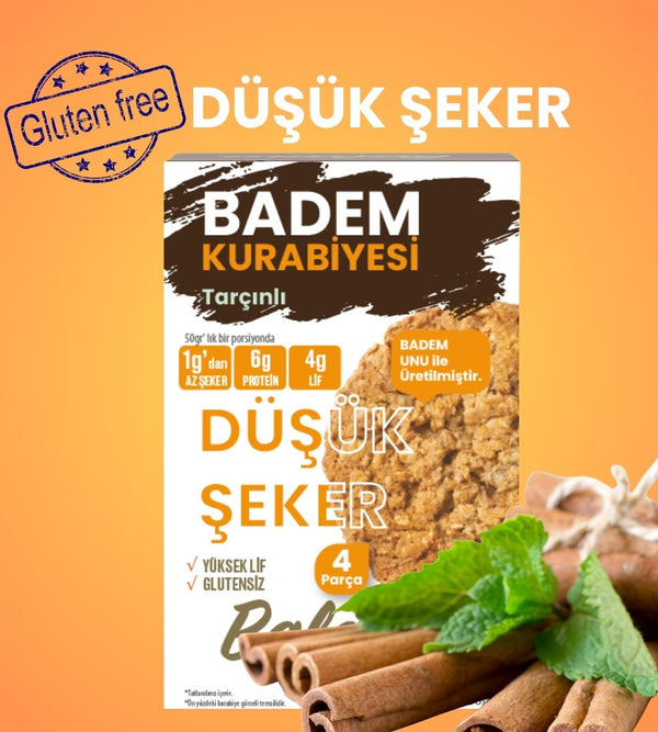 Balanu Düşük Şekerli Tarçınlı Badem Kurabiyesi 200gr - Balanu