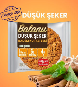Balanu Düşük Şekerli Tarçınlı Badem Kurabiyesi 50gr - Balanu