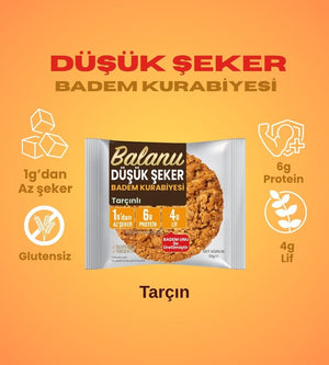 Balanu Düşük Şekerli Tarçınlı Badem Kurabiyesi 50gr - Balanu