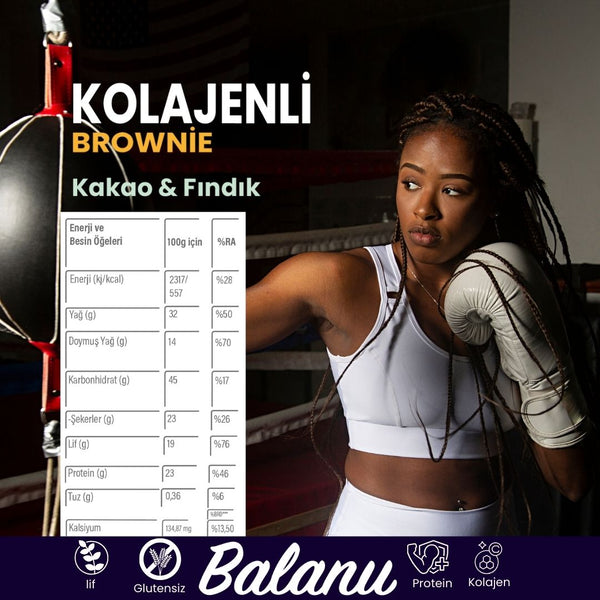 Balanu Kolajen Kakao & Fındık Brownie 50gr - Balanu