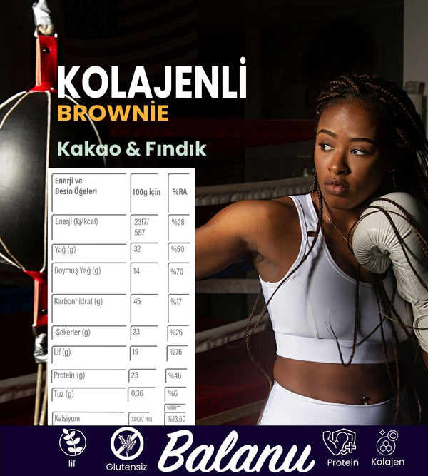 Balanu Kolajen Kakao & Fındık Brownie 50gr - Balanu