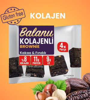 Balanu Kolajen Kakao & Fındık Brownie 50gr - Balanu