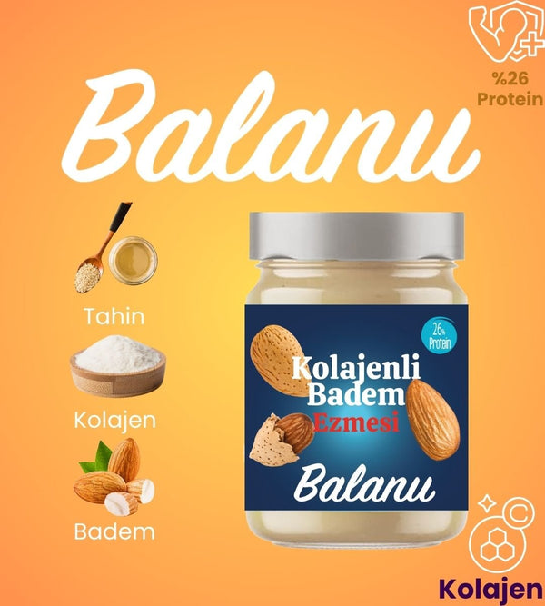 Balanu Kolajenli Badem Ezmesi 280gr - Balanu