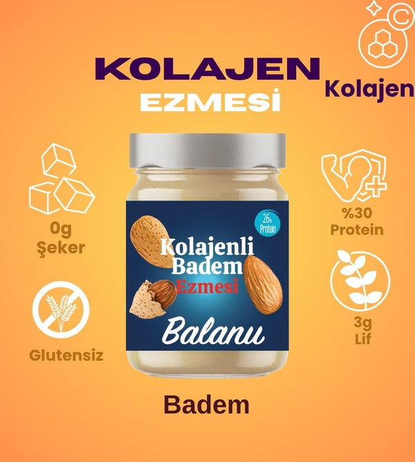 Balanu Kolajenli Badem Ezmesi 280gr - Balanu