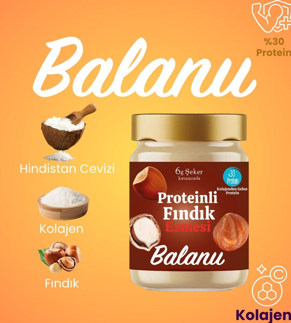 Balanu Proteinli Fındık Ezmesi 280gr - Balanu