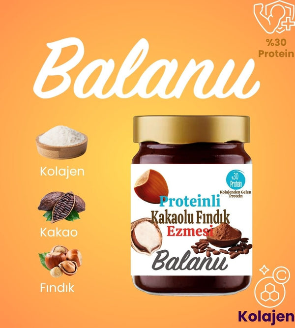 Balanu Proteinli Kakaolu Fındık Ezmesi 280gr - Balanu