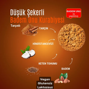 Düşük Şekerli Badem Kurabiyesi 200 Gr - Balanu