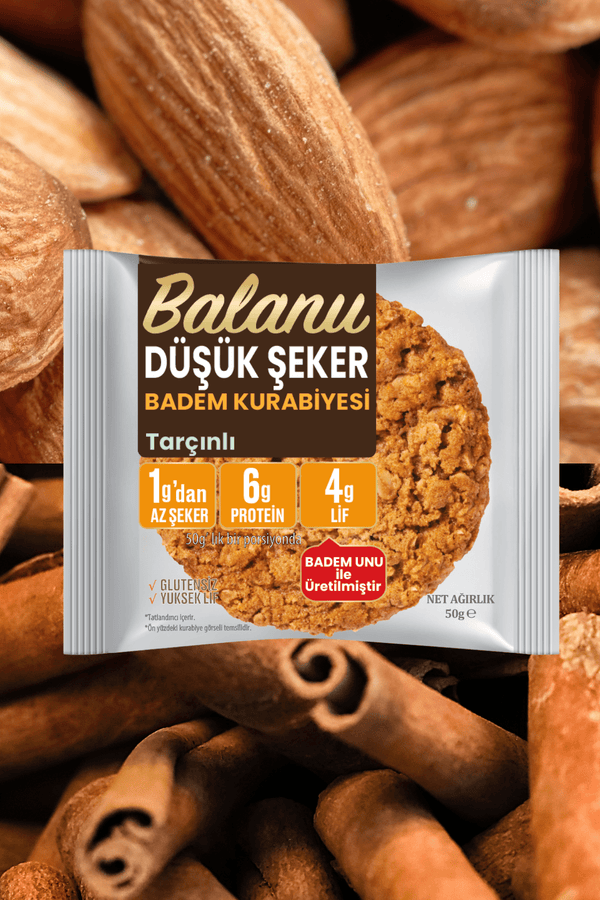 Düşük Şekerli Badem Kurabiyesi 50 Gr X2ADET - Balanu