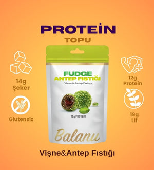 Fudge Antep Fıstığı Kaplı Vişneli Meyve Topları 110gr - Balanu