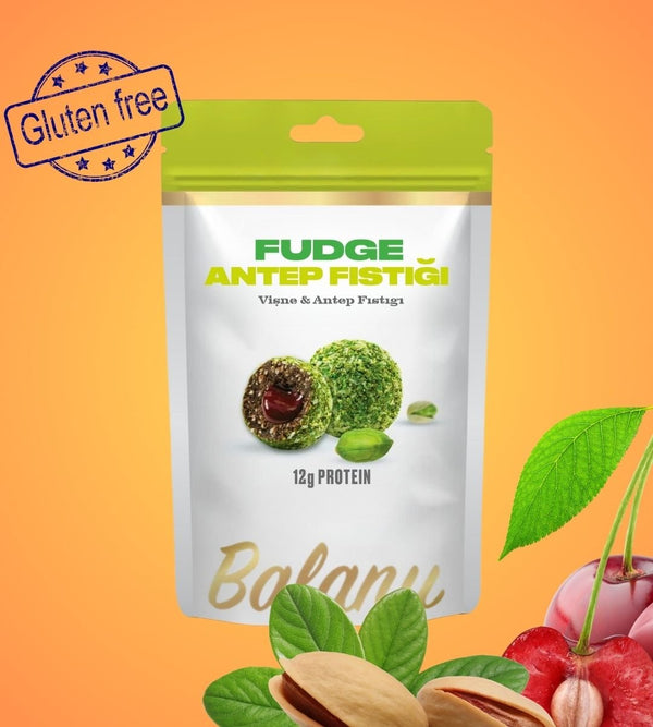 Fudge Antep Fıstığı Kaplı Vişneli Meyve Topları 110gr - Balanu