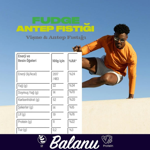 Fudge Antep Fıstığı Kaplı Vişneli Meyve Topları 55g x 6 Adet - Balanu