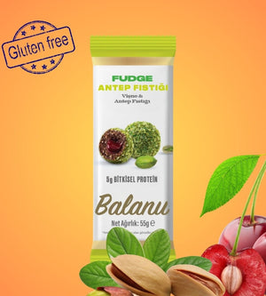 Fudge Antep Fıstığı Kaplı Vişneli Meyve Topları 55g x 6 Adet - Balanu