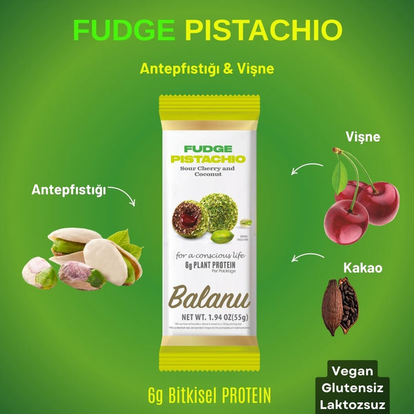 Fudge Antepfıstığı Kaplı Meyve Topları 55 Gr x 6 - Balanu
