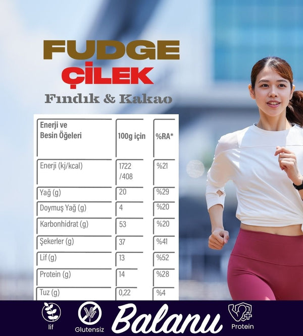 Fudge Fındık Kaplı Çilekli & Bademli Meyve Topları 110gr - Balanu