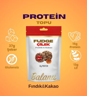 Fudge Fındık Kaplı Çilekli & Bademli Meyve Topları 110gr - Balanu