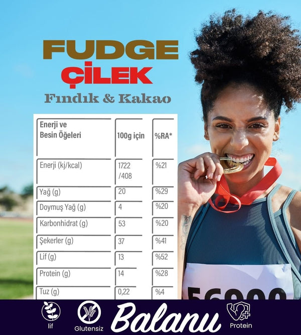 Fudge Fındık Kaplı Çilekli Bademli Meyve Topları 55g x 6 Adet - Balanu