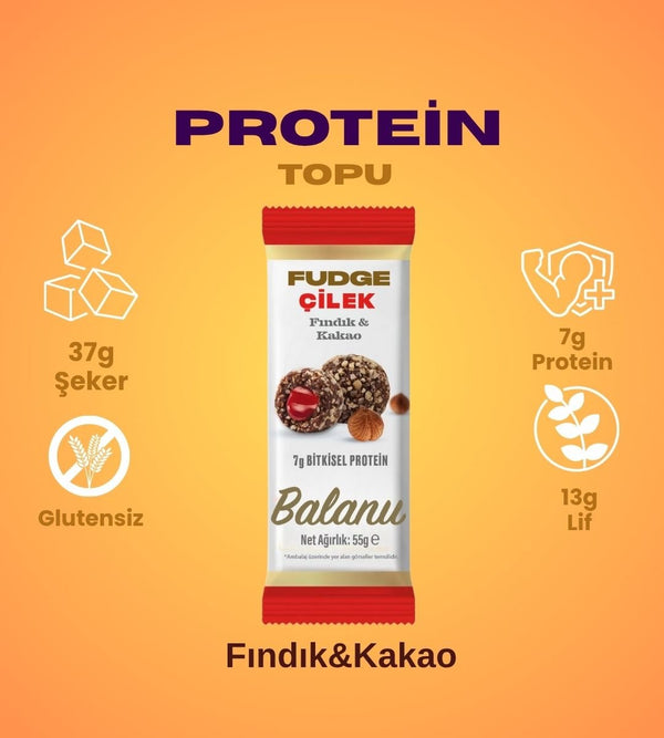 Fudge Fındık Kaplı Çilekli Bademli Meyve Topları 55g x 6 Adet - Balanu