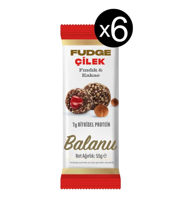 Fudge Fındık Kaplı Çilekli Bademli Meyve Topları 55g x 6 Adet - Balanu