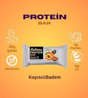 Kayısılı & Bademli Hurmalı Protein Bar 55gr 2xBar - Balanu