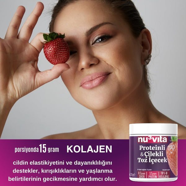Kolajenli & Çilekli Toz İçecek 225 Gr - Balanu
