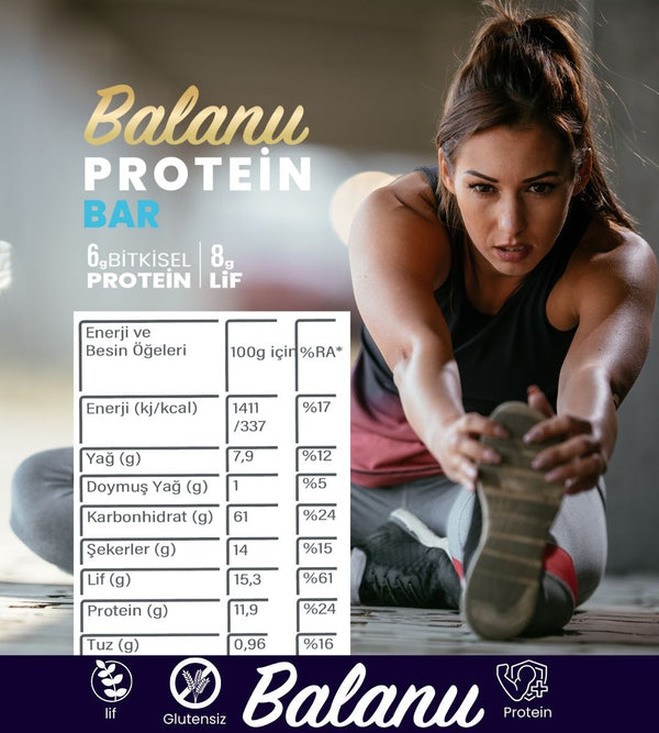 Limonlu & Zencefilli Hurmalı Protein Bar 55gr 2xBar - Balanu